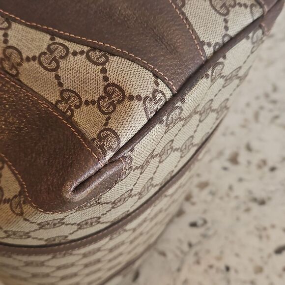 Gucci Sherry Line Brown Monogram Canvas Boston Bag With A Vintage, Rare Charm - Picture 5 of 13